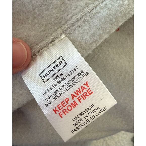 Hunter Cable Knit Cuff Beige Fleece Boot Liners Medium 5-7 - Picture 5 of 6